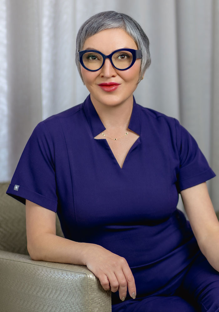 Portrait of Lilith Berdischewsky, a nationally recognized injector at BeauTech Cosmetic, a med spa in Studio City.